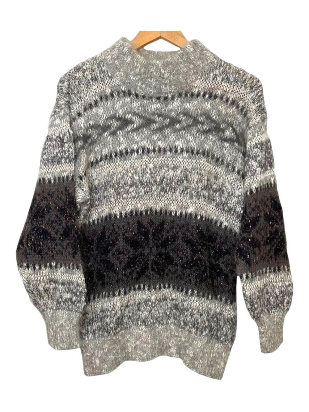 Vintage Alison H mohair wool blend knit sweater fair isle Small
